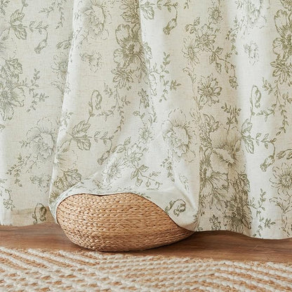 jinchan Linen Floral Curtains 100 Inch Extra Wide - Image 7