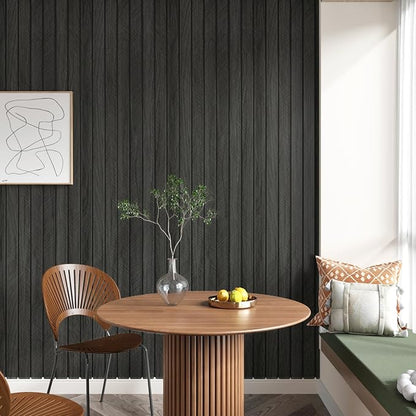 Self Adhesive Wood Slat Wall Paneling Grey/Black 3D Wood Panels - Image 3