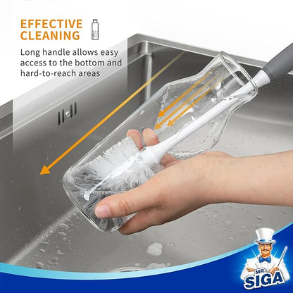 MR.SIGA Long Handle Bottle Brush, Flexible Scrub Brush - Image 4