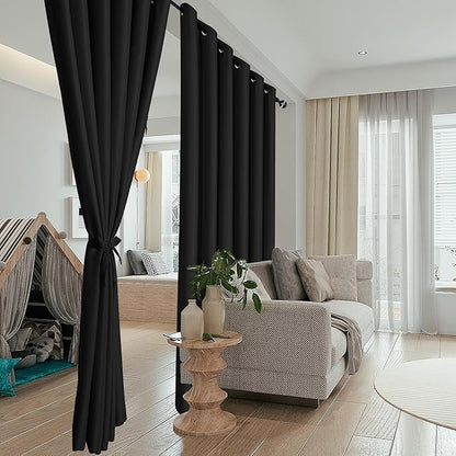 Hiasan Patio Sliding Door Blackout Curtains-10ft Wide x 8ft Tall, Grommet - Image 4