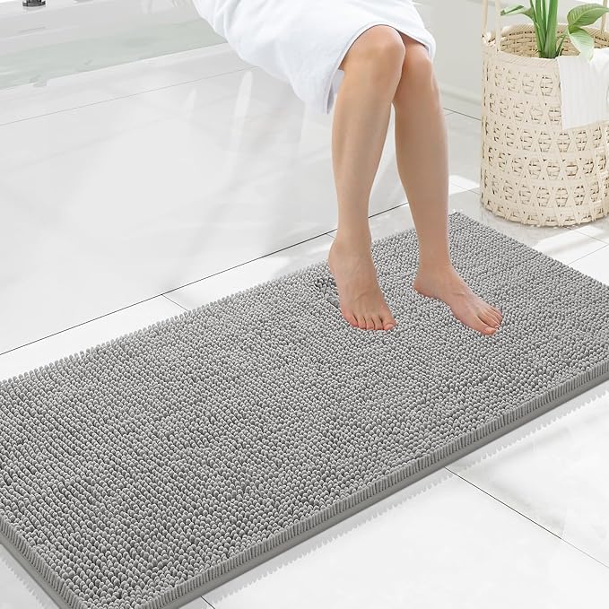 Smiry Luxury Chenille Bathroom Rugs 47x20, Extra Soft and Absorbent Shaggy Bath by Smiry