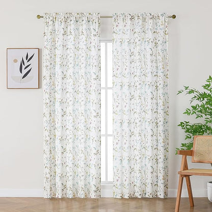 Chyhomenyc Roman Linen Blend Curtains 90 Inch Length 2 Panels Set, Light - Image 2