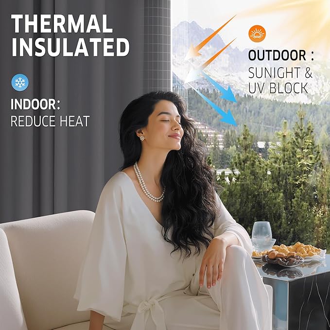 RYB HOME Extra Wide Outdoor Curtains - Image 3