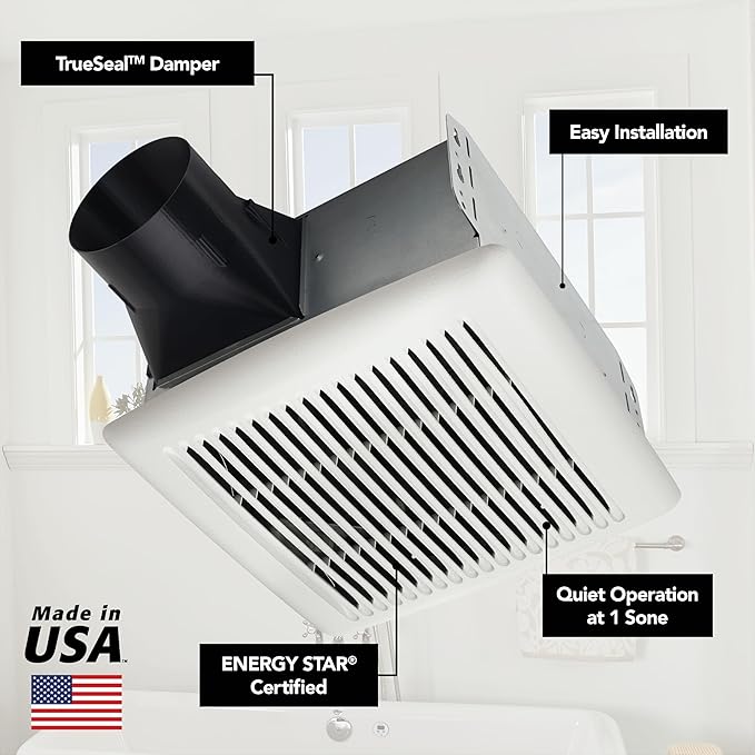 Broan-NuTone Bathroom Exhaust Fan, Easy Install, Powerful 110 CFM, Quiet 1.0 - Image 2