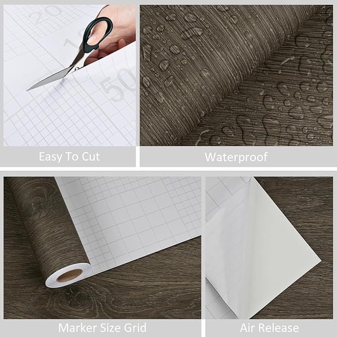 WESTICK Vintage Brown Wood Contact Paper Waterproof Peel and Stick Countertops - Image 6