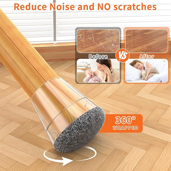 24 Pcs Silicone Chair Leg Floor Protectors Extra Small，Grey Chair Leg Covers to - Image 3