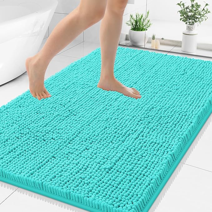 Smiry Luxury Chenille Bathroom Rugs 40x32, Extra Soft and Absorbent Shaggy Bath by Smiry