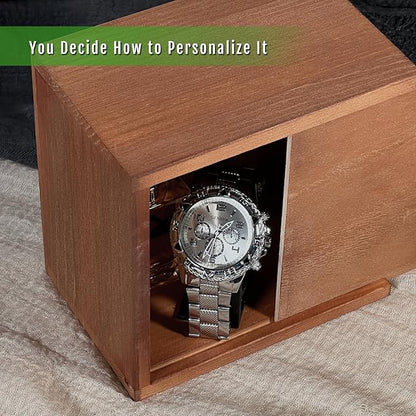 Wooden Keepsake Box with Slide Lid, Memorabilia, Handmade Decorative Memory Box - Image 3