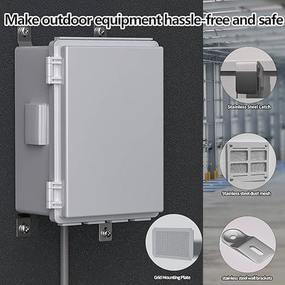 Electrical Junction Box, Ventilated Design, Cable Grommets, Indoor/Outdoor Use - Image 3