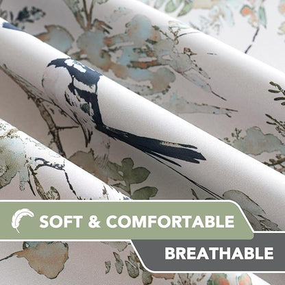 H.VERSAILTEX Floral 100% Blackout Curtains 63 inch Length 2 Panels Set Printed - Image 2