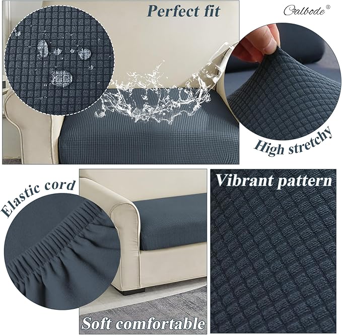 12Pcs Stretch Couch Cushion Covers, Water Resistant Outdoor Sofa Cuhsion Cover - Image 3