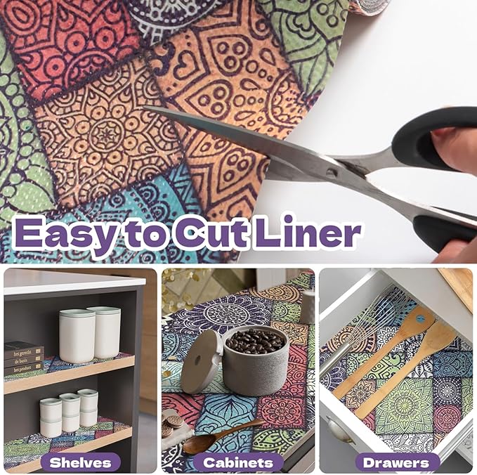 Drawer and Shelf Liner for Kitchen Cabinets Non-Adhesive Drawer Liner, Non Slip - Image 4