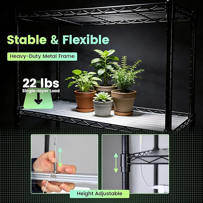 WORTH Mini Greenhouse with LED Grow Lights & Digital Thermo-Hygrometer – - Image 7
