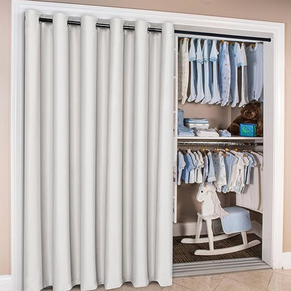 Hiasan Patio Sliding Door Curtain Panel, Ivory Room Divider Grommet Blackout - Image 5