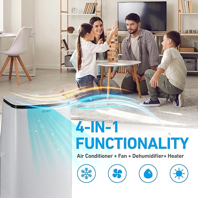COBY Portable Air Conditioner 4-in-1 AC Unit, Dehumidifier & Fan, Air - Image 2