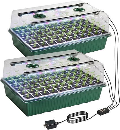 TONYFUL Seed Starter Tray with Grow Light, 120-Cell Seed Starter Kit with 4.07” by TONYFUL