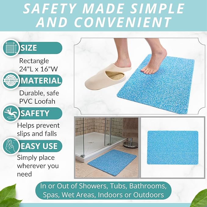 ENKOSI Loofah Non-Slip Shower and Bath Mat - Image 3