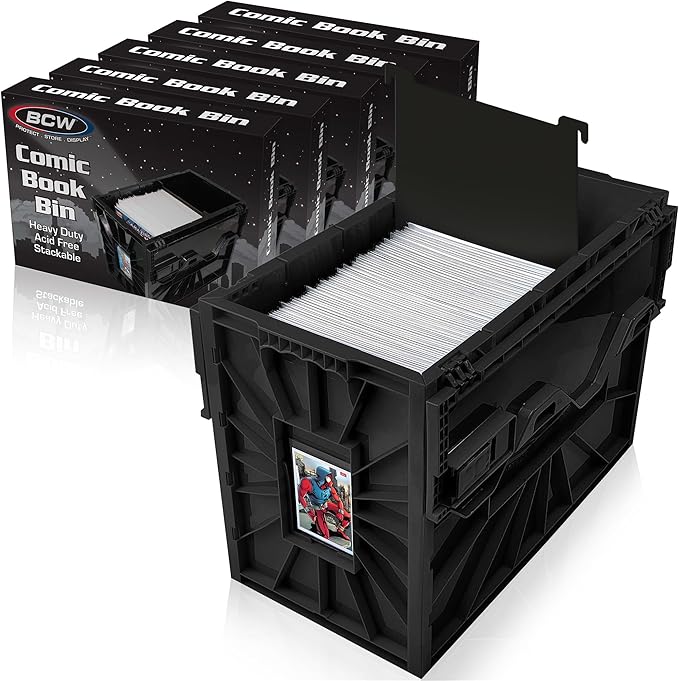BCW Short Comic Book Bin | Holds 150 Comics | Stackable Plastic Storage | by BCW