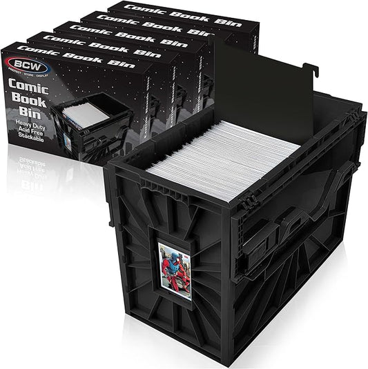 BCW Short Comic Book Bin | Holds 150 Comics | Stackable Plastic Storage | by BCW
