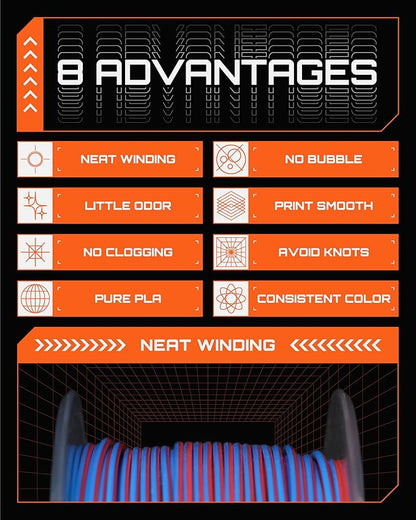 R3D Dual Color Silk PLA Filament, Co-Extrusion 3D Printer Filament 1.75mm - Image 6