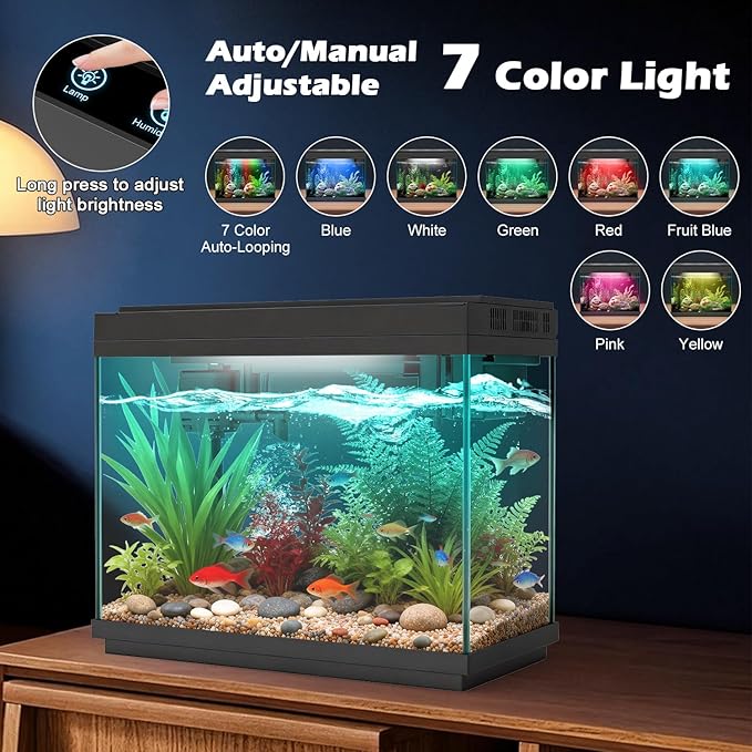 Smart Aquarium Fish Tank with Silent Water Pump, 2.4 Gallon Small Aquarium with - Image 6