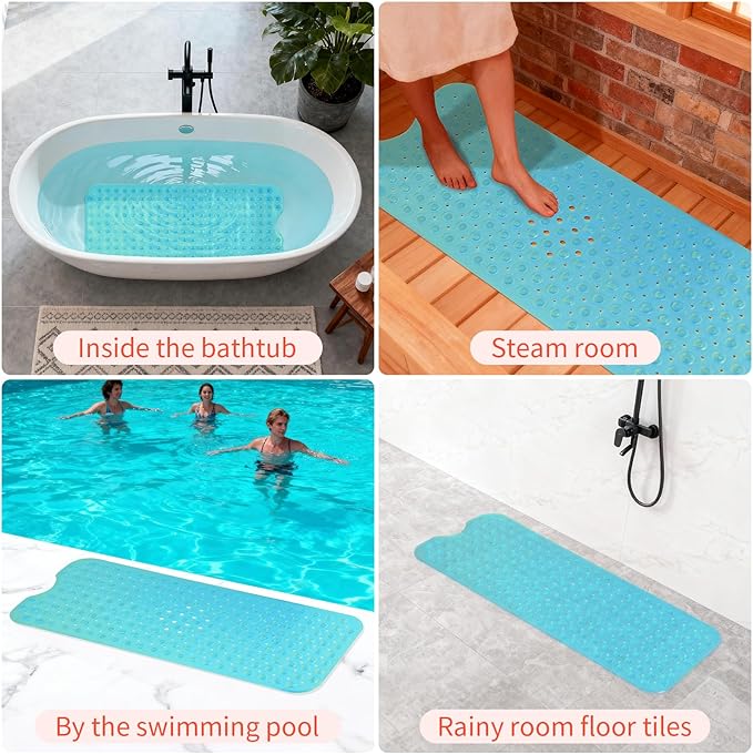 Anti-Slip Bathtub Shower mat, 39.3×15.7 inch（Approximately 100 × 40cm） Soft - Image 5