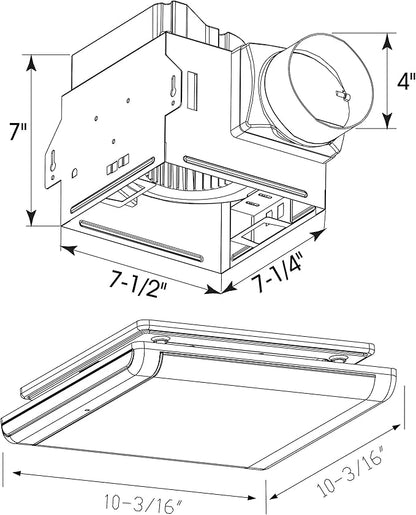 Homewerks 7146-80-MS Bathroom Fan Integrated Dimmable LED Light Humidity Sensor - Image 5