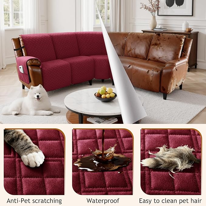 Arfntevss Waterproof Recliner Sectional Couch Covers - Image 6