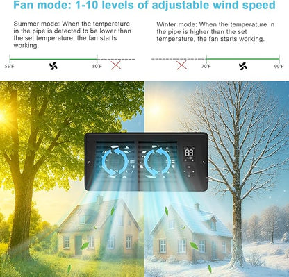 Register Booster Fan for 4" x 10" Vents Only, 10 Speeds to Control Cool & Warm - Image 5