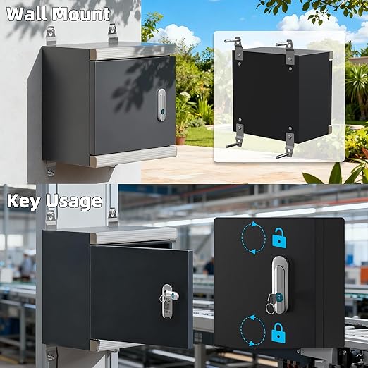 Joinfworld Outdoor Electrical Metal Box 11.8" x 11.8" x 7" Weatherproof Outdoor - Image 5