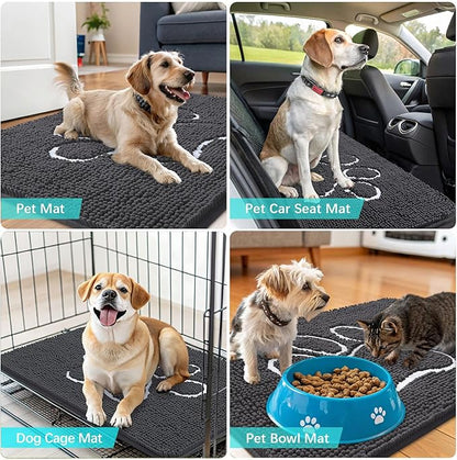 OLANLY Dog Door Mat for Muddy Paws 47x20, Paw Print Design, Absorbs Moisture - Image 7