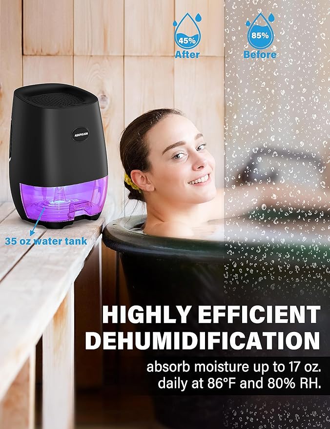 Dehumidifiers for Home, 35oz Small Dehumidifier for Bathroom - Image 2