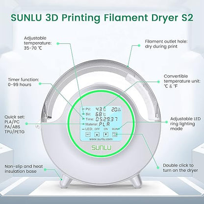 SUNLU Official Filament Dryer S2 Plus, 70℃ Max Temperature, Built-in - Image 5