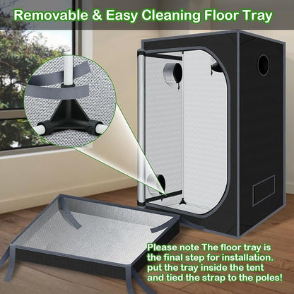 32"x32"x63" Grow Tent for Indoor Plants 600D Mylar Hydroponic High Reflective - Image 6