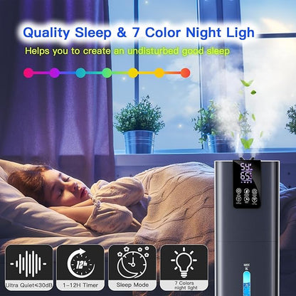 Smart Humidifiers Large Room Bedroom Home, 2.11Gal Quiet Top Fill Cool Mist - Image 7