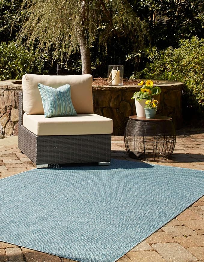 Unique Loom Collection Casual Transitional Solid Heathered Indoor/Outdoor - Image 4