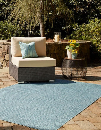 Unique Loom Collection Casual Transitional Solid Heathered Indoor/Outdoor - Image 4