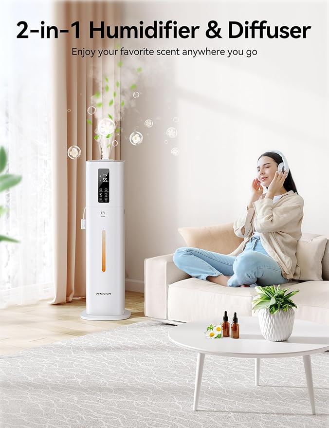 VAGKRI 12L Humidifiers for Large Room, Last 120 Hours, Cover up to 1000ft² - Image 3