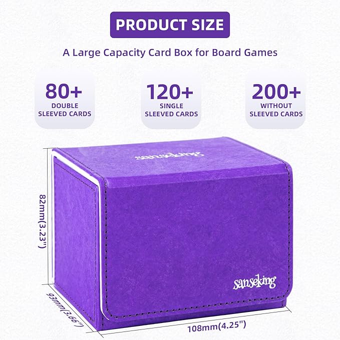 Magic Card Deck Box for MTG Single Deck Card Box fits 100+ TCG Sleeved Cards - Image 2