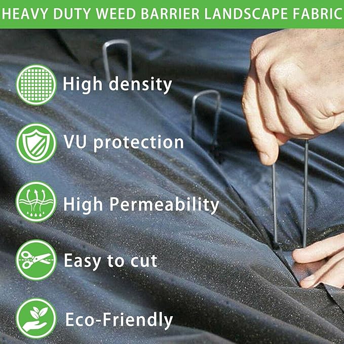 8ft x100ft Pro Black Weed Barrier, 6oz Premium Landscape Fabric-Heavy Duty - Image 5