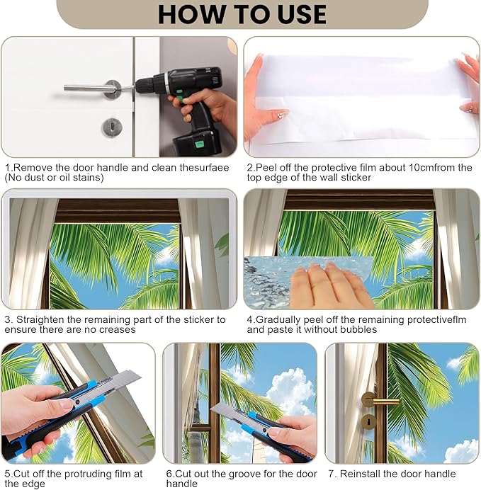 3D Door Decals Stickers Peel Stick Wall Murals Vinyl Wallpaper Self-Adhesive - Image 5