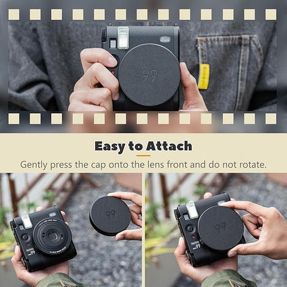 Retro Leather Lens Cap for Fujifilm Insta Mini 99, Aluminum Anti-Dust - Image 2