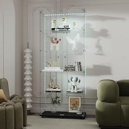 Yoluckea 5 Tiers Glass Display Cabinet by Yoluckea