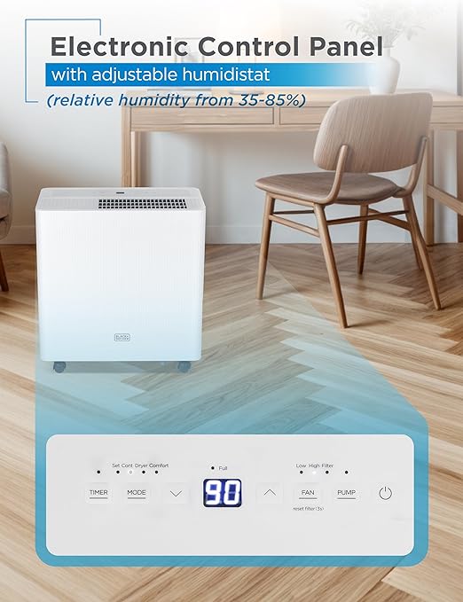 BLACK+DECKER 50-Pint Portable Dehumidifier - Image 3