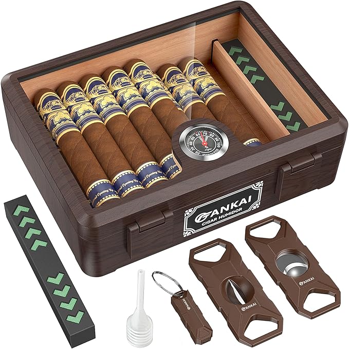 Cigar Humidor, Glass top Cigar Case by FANKAI