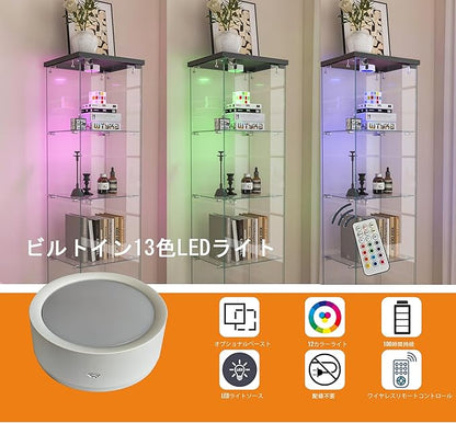 Yoluckea 4 Tiers Glass Display Cabinet - Image 3