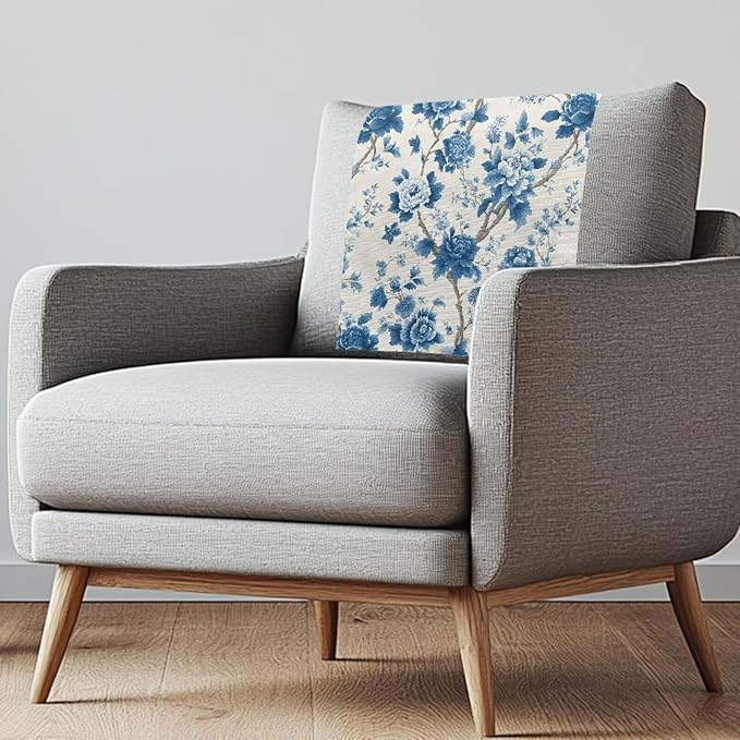 Blue Peony Fashion Headrest Cover by Unknown