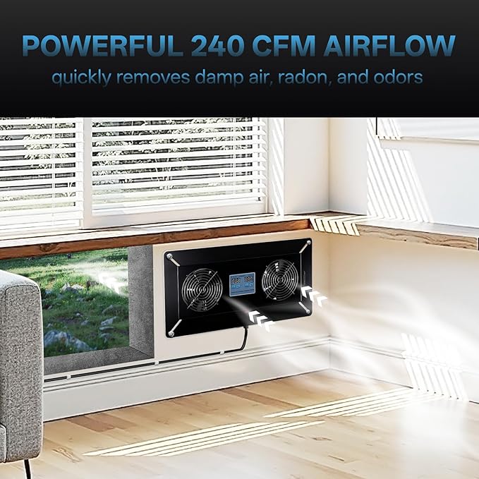 240 CFM Crawlspace Vent Fan, - Image 3