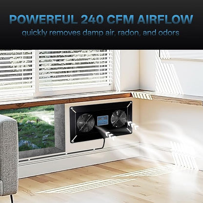 240 CFM Crawlspace Vent Fan, - Image 3
