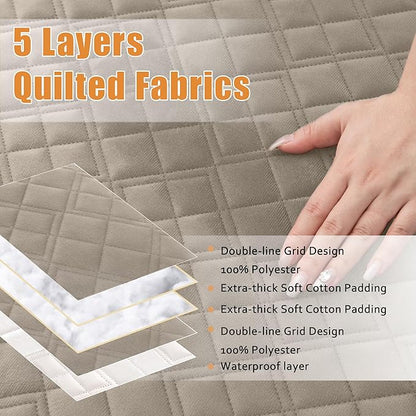 Arfntevss Waterproof Sectional Couch Covers L Shape Washable Velvet Sofa Cover - Image 3